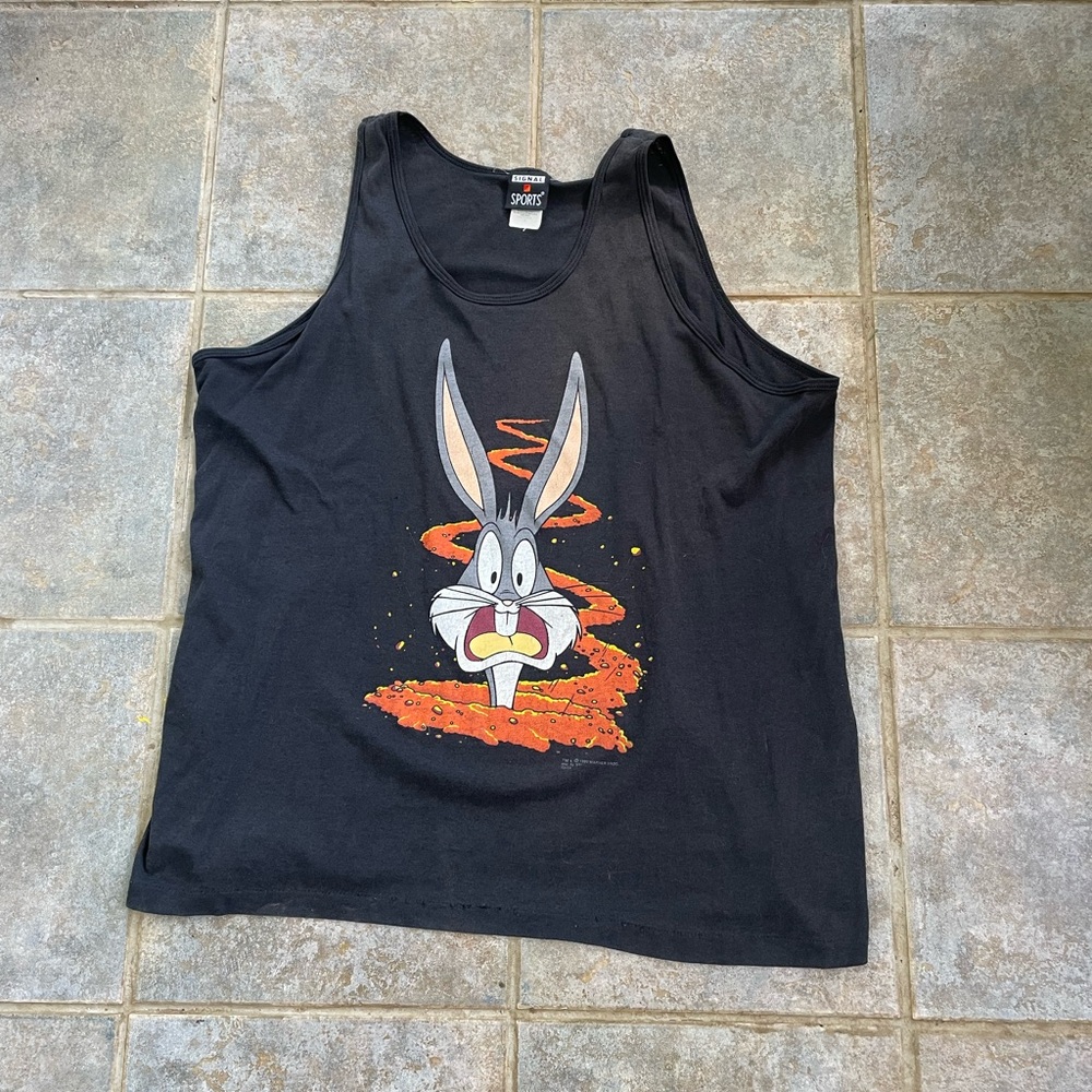 Vintage 1993 Bugs Bunny Warner Brothers Single Stitch Graphic Tank Top Size XL